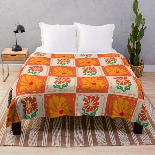 Item preview, Retro Checkered Pattern with Groovy Flowers designed and sold by shazdesign24.