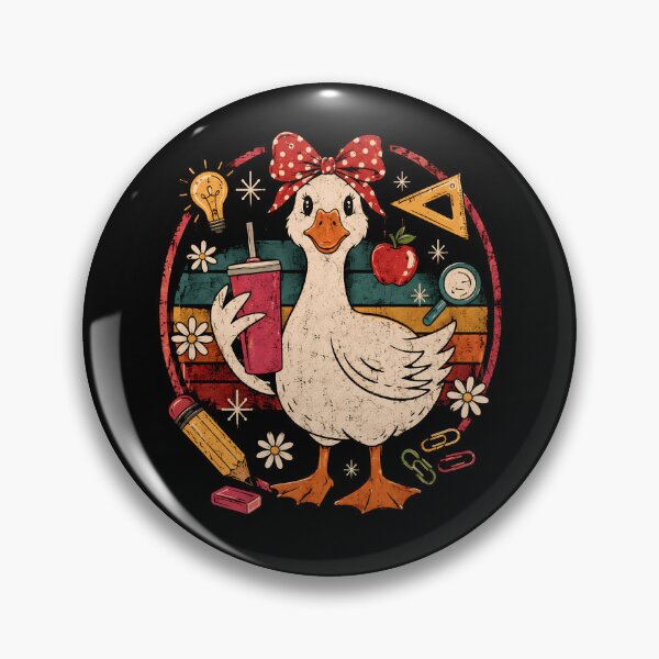 Item preview, Retro School Duck With Bow And Vintage Supplies designed and sold by Moizento.