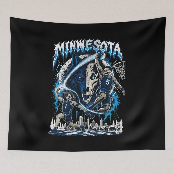 Item preview, Minnesota Wolf Skull Basketball Edgy Graphic designed and sold by RobertWil12795.