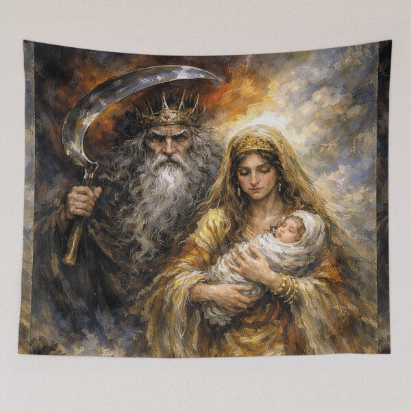Item preview, Kronos and Rhea – Gods of the Ancient World Painting designed and sold by GalleryKauffeld.