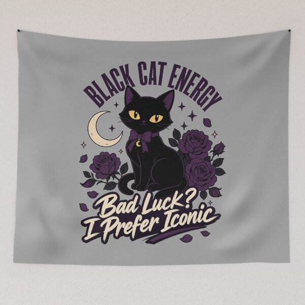 Item preview, Black Cat Energy Gothic Shirt | Halloween Pet Design designed and sold by MOCH- ART.