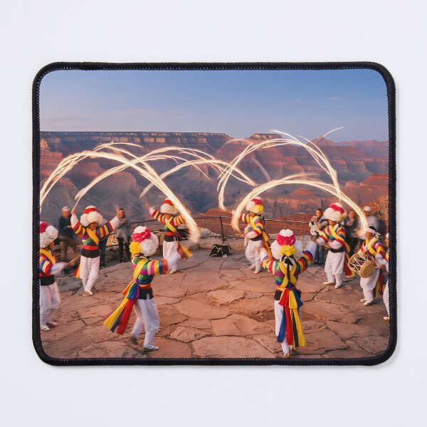 Item preview, Korean Traditional Pungmul Nori & Sangmo Spinning at Grand Canyon Art Print, Cultural Fusion Design designed and sold by SOOstudio73.
