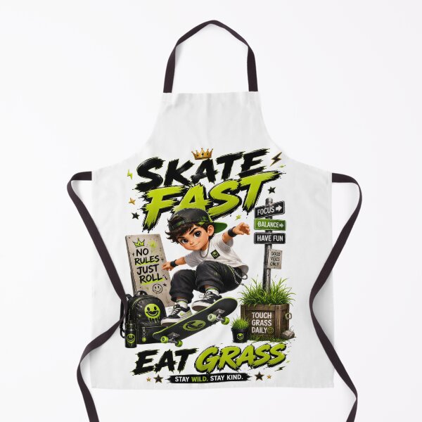 Item preview, Skate Fast Eat Grass Skater Kid School Ready designed and sold by KLERIKSTORE.