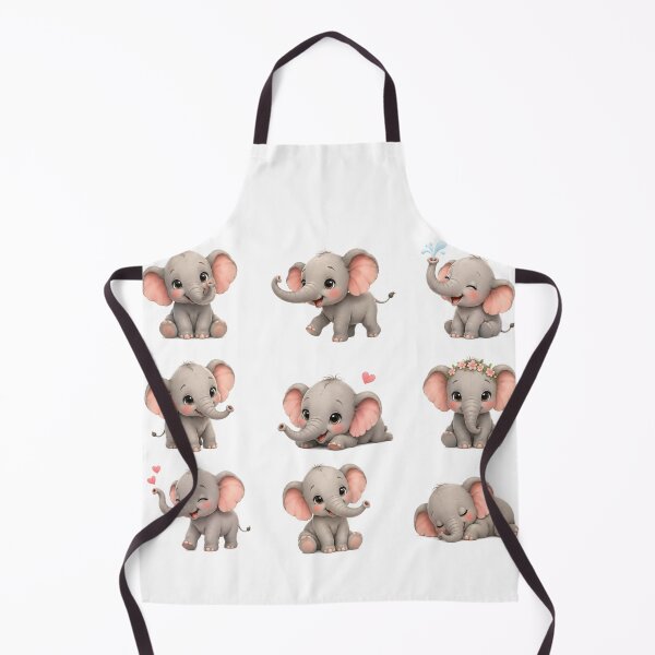 Item preview, Cute Baby Elephant Safari Floral Pink Hearts Aesthetic Sticker Sheet designed and sold by Rehnair.
