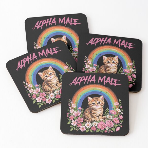 Item preview, Alpha Male Kitten Rainbow Flowers Funny Cat Meme designed and sold by ocustdaleman.