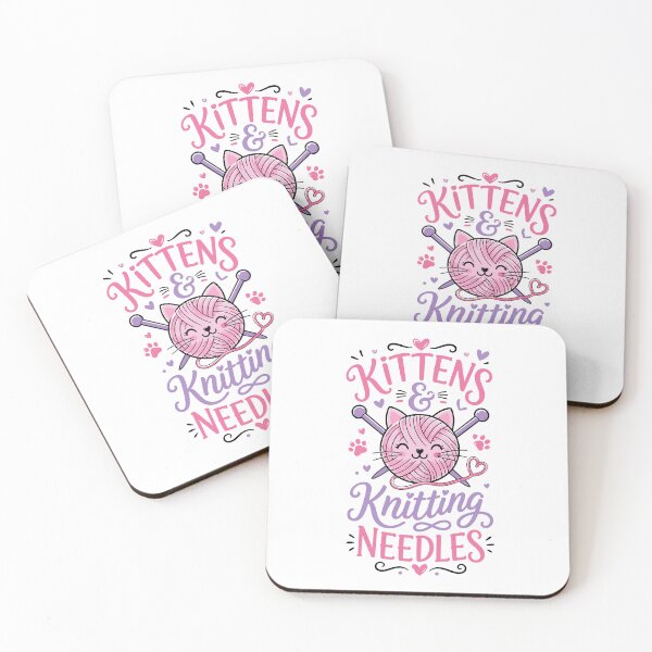 Item preview, Kittens And Knitting Needles Funny Cat Crafting Typography designed and sold by RAS-77.