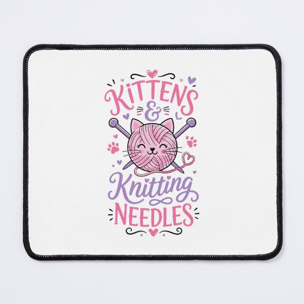 Item preview, Kittens And Knitting Needles Funny Cat Crafting Typography designed and sold by RAS-77.