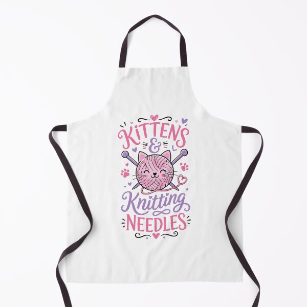 Item preview, Kittens And Knitting Needles Funny Cat Crafting Typography designed and sold by RAS-77.
