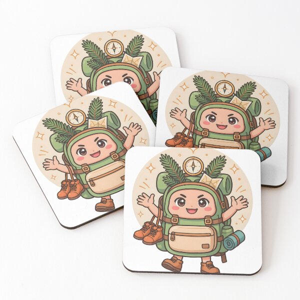 Item preview, Cute Kawaii Adventure Backpack Camping Sticker designed and sold by ChibiPCStudio.
