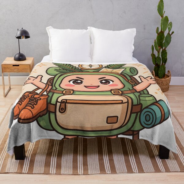 Item preview, Cute Kawaii Adventure Backpack Camping Sticker designed and sold by ChibiPCStudio.