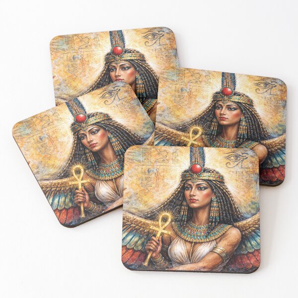 Item preview, Egyptian Goddess Ma'at –  Guardian of Cosmic Order Painting designed and sold by GalleryKauffeld.