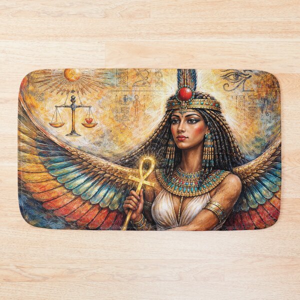 Item preview, Egyptian Goddess Ma'at –  Guardian of Cosmic Order Painting designed and sold by GalleryKauffeld.