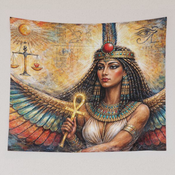 Item preview, Egyptian Goddess Ma'at –  Guardian of Cosmic Order Painting designed and sold by GalleryKauffeld.