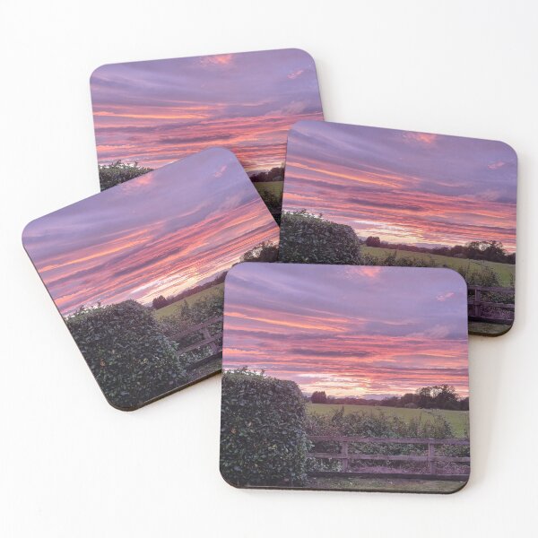 Item preview, Purple and pink sky over a field in summer designed and sold by Kzacreative.