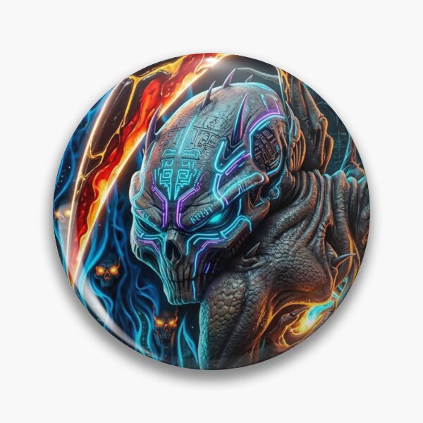 Item preview, Futuristic Neon Alien Warrior designed and sold by kiwiartyfarty.