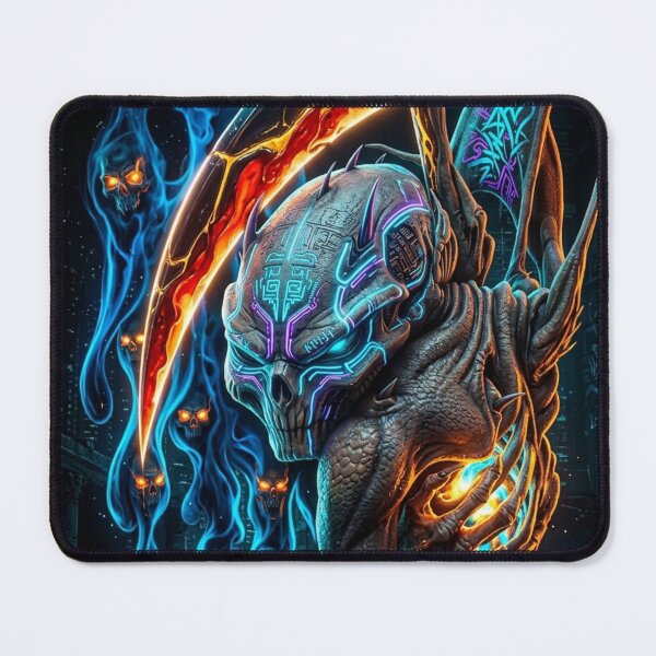Item preview, Futuristic Neon Alien Warrior designed and sold by kiwiartyfarty.