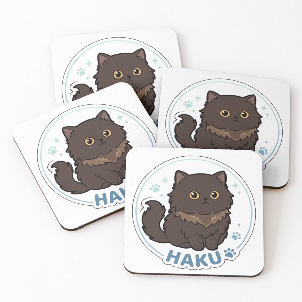 Item preview, Cute Black Fluffy Cat Custom Name HAKU designed and sold by PetalsPaws.
