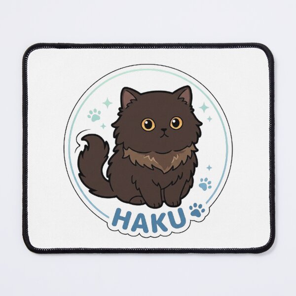 Item preview, Cute Black Fluffy Cat Custom Name HAKU designed and sold by PetalsPaws.