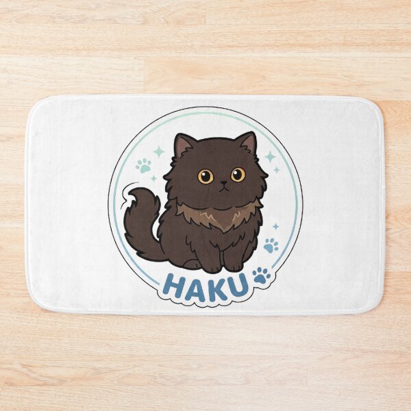 Item preview, Cute Black Fluffy Cat Custom Name HAKU designed and sold by PetalsPaws.