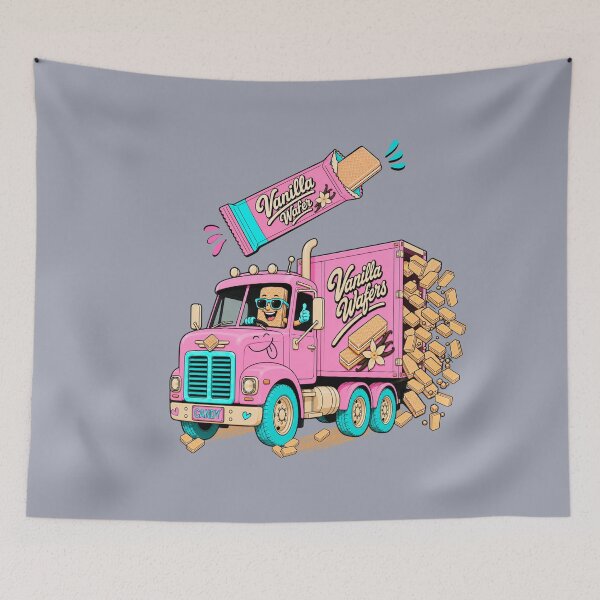 Item preview, Vanilla Wafers Candy Truck – Retro 70s Cartoon designed and sold by Aimetoi.