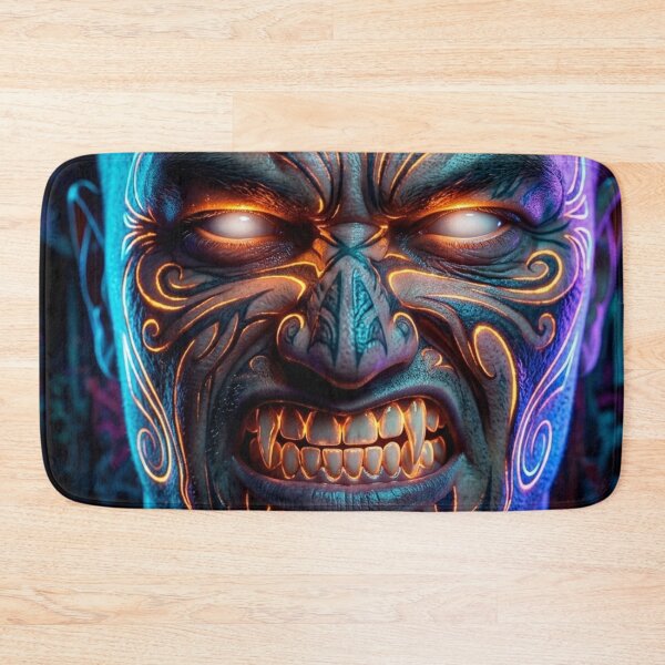 Item preview, Futuristic Neon Maori Tribal Face designed and sold by kiwiartyfarty.