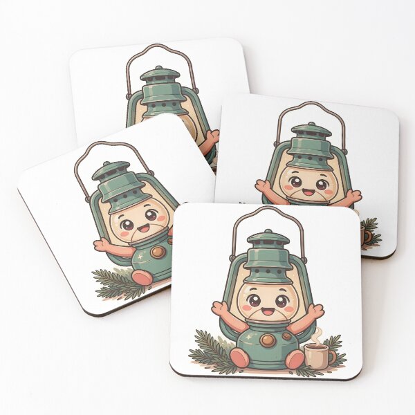 Item preview, Cute Kawaii Vintage Lantern Camping Coffee Sticker designed and sold by ChibiPCStudio.
