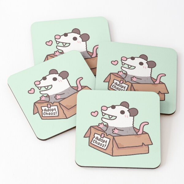 Item preview, Adopt Chaos Funny Cute Opossum in Cardboard Box designed and sold by rustydoodle.