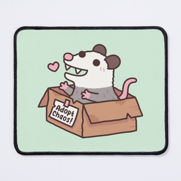 Item preview, Adopt Chaos Funny Cute Opossum in Cardboard Box designed and sold by rustydoodle.