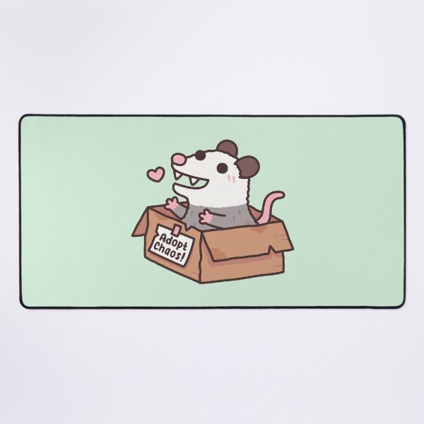 Item preview, Adopt Chaos Funny Cute Opossum in Cardboard Box designed and sold by rustydoodle.