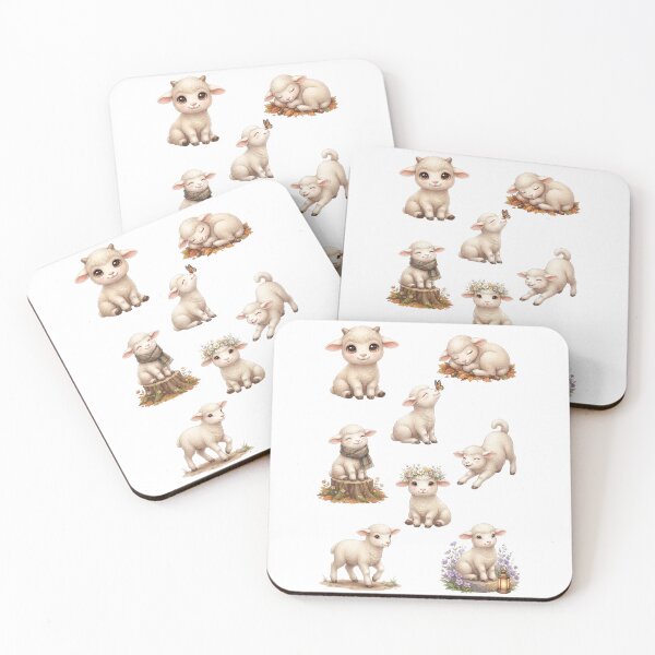 Item preview, Cute Baby Sheep Lamb Flower Crown Autumn Aesthetic Sticker Sheet designed and sold by Rehnair.