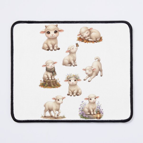 Item preview, Cute Baby Sheep Lamb Flower Crown Autumn Aesthetic Sticker Sheet designed and sold by Rehnair.