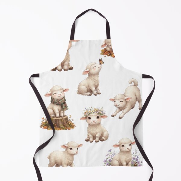 Item preview, Cute Baby Sheep Lamb Flower Crown Autumn Aesthetic Sticker Sheet designed and sold by Rehnair.