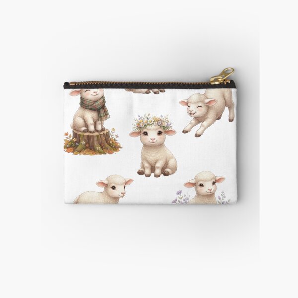 Item preview, Cute Baby Sheep Lamb Flower Crown Autumn Aesthetic Sticker Sheet designed and sold by Rehnair.