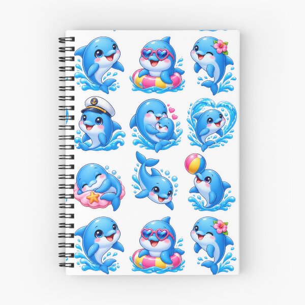 Item preview, Cute Kawaii Dolphin Sticker Pack – Adorable Ocean Animal designed and sold by KrishAuraa.