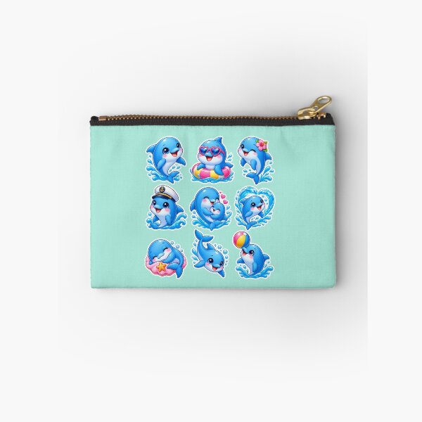 Item preview, Cute Kawaii Dolphin Sticker Pack – Adorable Ocean Animal designed and sold by KrishAuraa.