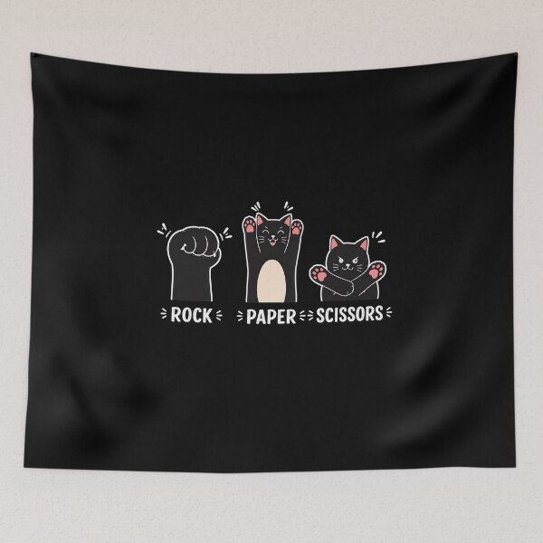 Item preview, Cute Cat Rock Paper Scissors Game Paw Print designed and sold by felixpalette.