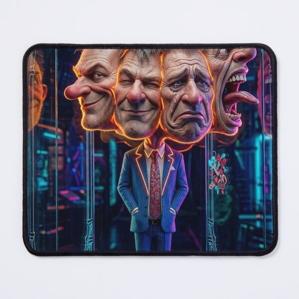 Item preview, Man with Four Faces in Neon designed and sold by kiwiartyfarty.