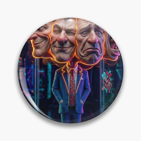Item preview, Man with Four Faces in Neon designed and sold by kiwiartyfarty.