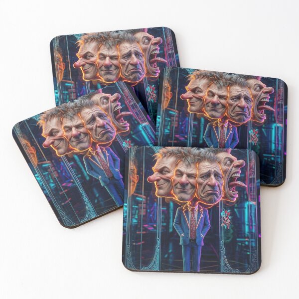 Item preview, Man with Four Faces in Neon designed and sold by kiwiartyfarty.