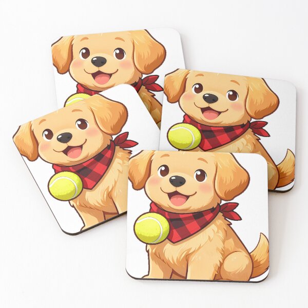 Item preview, Cute Golden Retriever Puppy with Plaid Bandana Icon designed and sold by pumsquare.