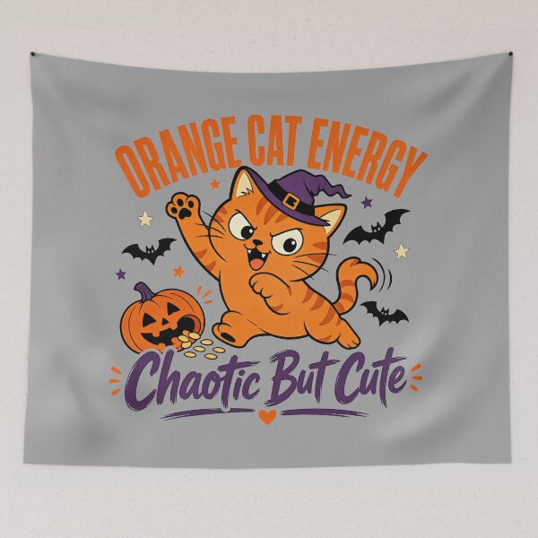 Item preview, Orange Cat Energy Halloween Shirt | Chaotic But Cute Pet Design designed and sold by MOCH- ART.