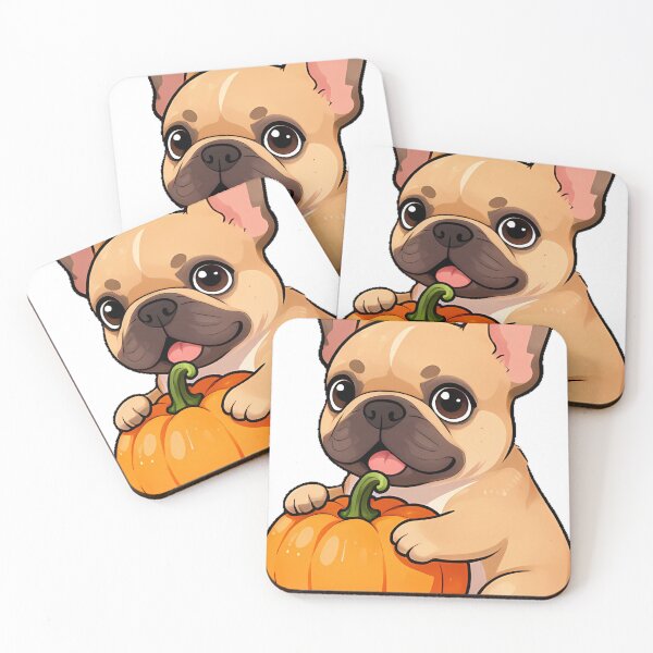 Item preview, Cute French Bulldog Puppy with Pumpkin Icon designed and sold by pumsquare.