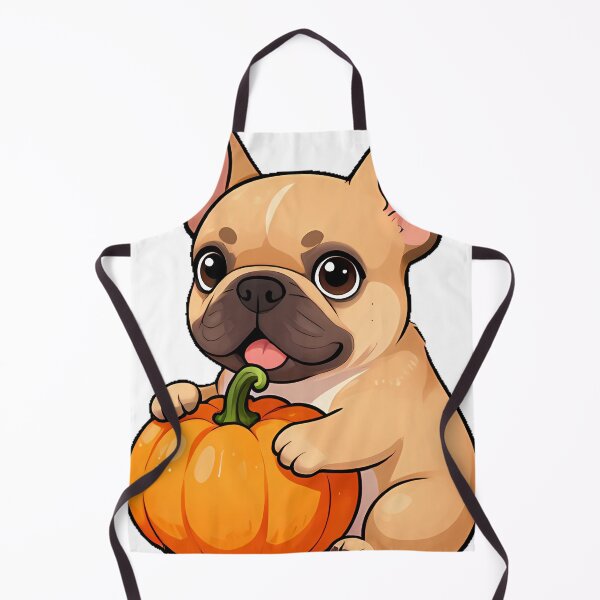 Artikelvorschau, Niedlicher französischer Bulldoggenwelpe mit Kürbis-Symbol entworfen und verkauft von pumsquare.