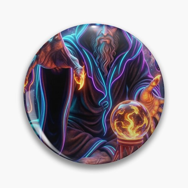 Item preview, Mystical Sorcerer with Flaming Orbs designed and sold by kiwiartyfarty.