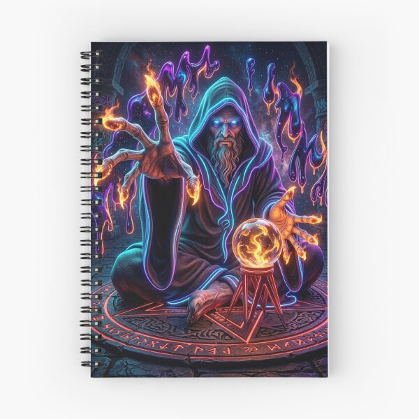 Item preview, Mystical Sorcerer with Flaming Orbs designed and sold by kiwiartyfarty.