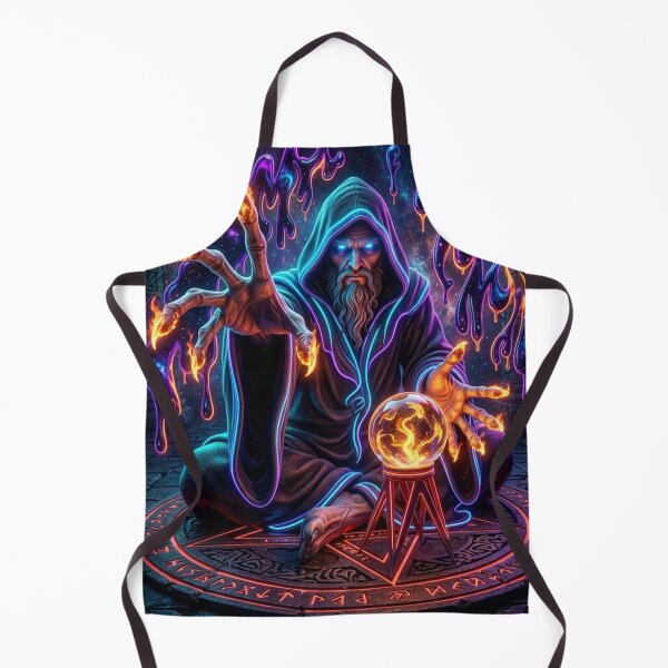 Item preview, Mystical Sorcerer with Flaming Orbs designed and sold by kiwiartyfarty.