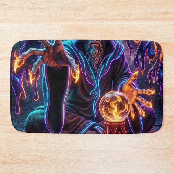 Item preview, Mystical Sorcerer with Flaming Orbs designed and sold by kiwiartyfarty.