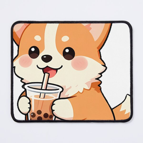 Item preview, Cute Corgi Puppy with Iced Boba Tea Icon designed and sold by pumsquare.