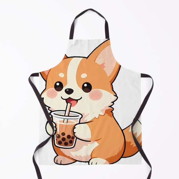 Item preview, Cute Corgi Puppy with Iced Boba Tea Icon designed and sold by pumsquare.
