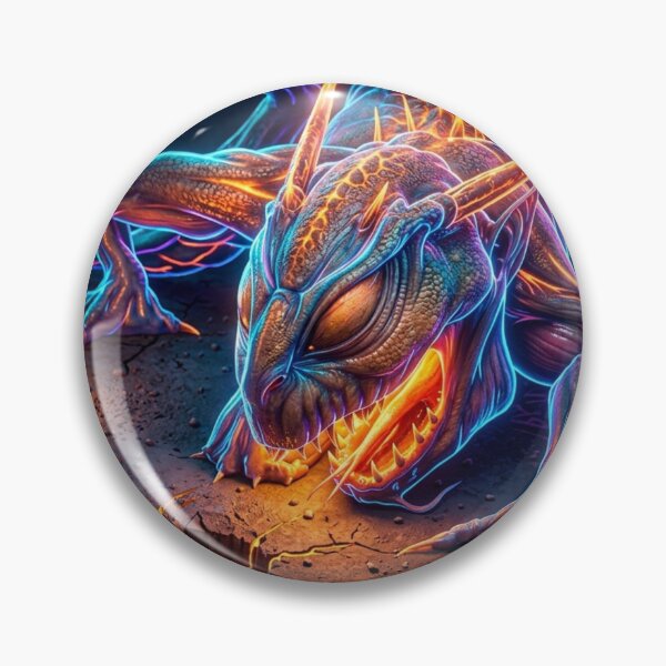 Item preview, Neon Dragon in Cracked Terrain designed and sold by kiwiartyfarty.